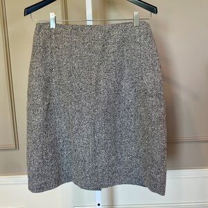 Nieman Marcus Vintage 80s Wool Herringbone 12 lined pencil suit skirt knee